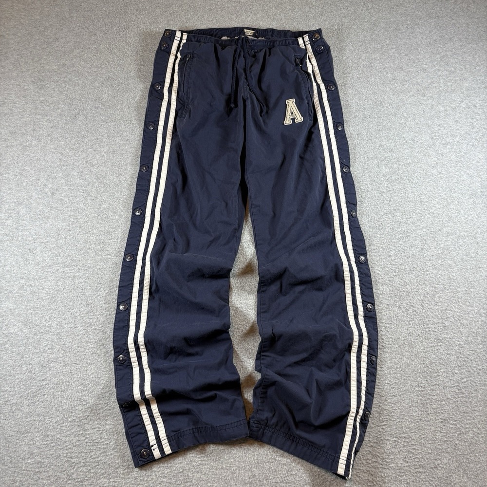 Vintage Y2K American Eagle Womens Tearaway Track Pants Navy Snap Side 26x30